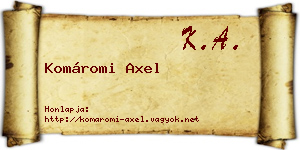 Komáromi Axel névjegykártya